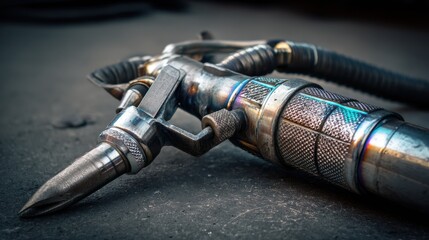Close-Up of MIG Welding Gun and Tools: Essential Equipment for Steel and Metal Work