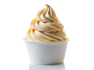 soft serve ice cream swirl in cup