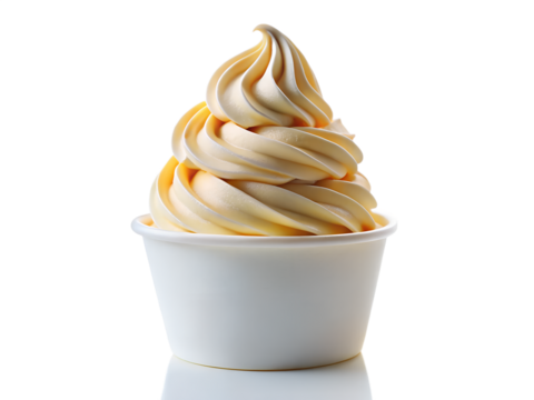 soft serve ice cream swirl in cup