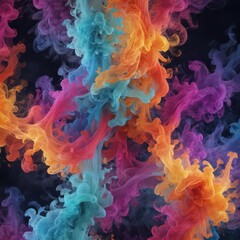 Fototapeta premium Abstract swirling smoke patterns in vibrant colors, detail, abstract, psychedelic