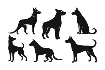Dog Outline Vector Set – Various Breeds in Clean Design