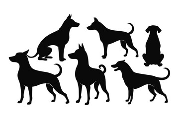 Dog Outline Vector Set – Various Breeds in Clean Design