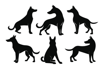Dog Outline Vector Set – Various Breeds in Clean Design