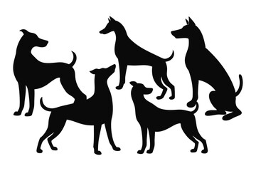Dog Outline Vector Set – Various Breeds in Clean Design
