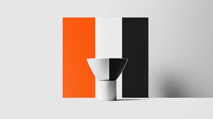 An elegant advertisement poster featuring a single large image of a contemporary product paired with a minimalist design. The use of contrasting colors creates a visual impact, while the carefully