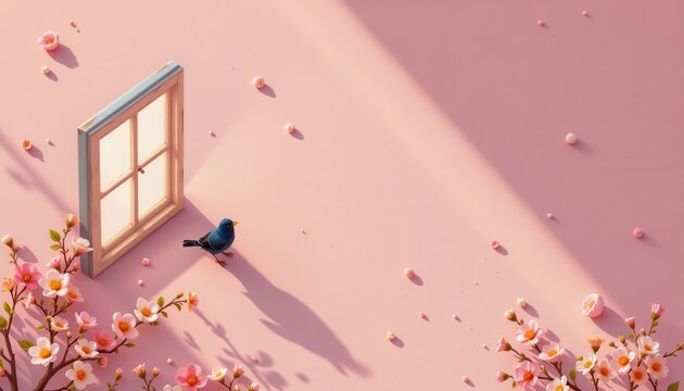 imagine a whimsical scene captured from a birds eye view, allowing the viewer an intimate and detailed perspective, the artwork features a minimal background, subtly textured like delicate paper