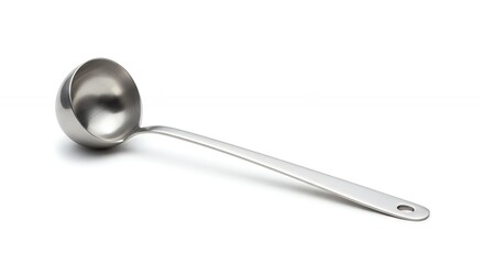 Isolated stainless steel ladle on white background