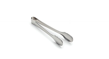 Isolated stainless steel tongs on white background