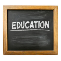 Education written on chalkboard isolated on transparent background