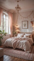 A comfortable bed with pillows and a lamp graces the luxurious interior of this hotel bedroom