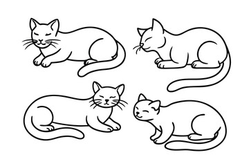 cats line art vector draw.	