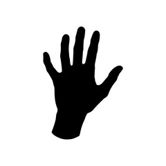 Male open hand silhouette vector flat illustration design.