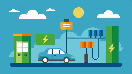Electric Vehicle Charging A smart grid charging station where electric vehicles are plugged in combined with energy management systems showing renewable energy charging sources.