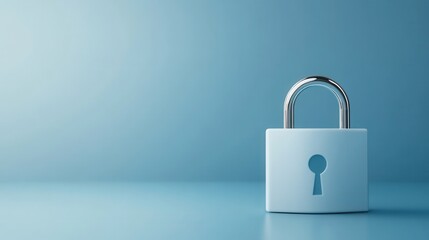 Naklejka premium Blue Padlock on Smooth Surface Symbolizing Security and Protection Concept