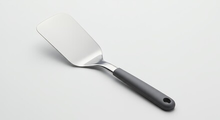Stainless steel spatula with grey handle
