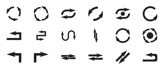Flip and Swap arrow Icons - Classic Series. Comprehensive Set of Directional Arrow Icons.