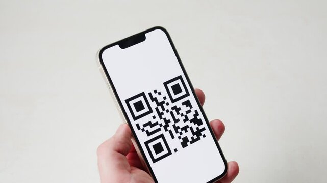 Scan qr code barcode payment buy electronic payment scan animation, postal post delivery service, tickets for events.