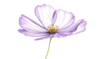A single purple flower with a white center