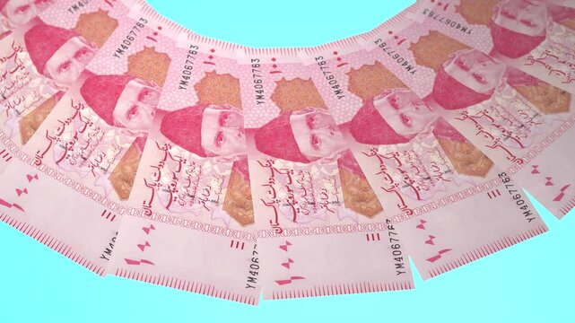 Gilded Looping Design 100 Rupee Curency of Pakistan