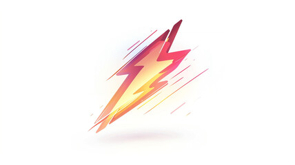 Naklejka premium Dynamic lightning bolt icon with vibrant colors.