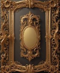 Intricate swirls & flourishes frame  Gold, elegant, ornate, wedding , wedding invitation,  classic,  frame design