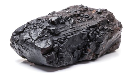 Obraz premium Piece of coal isolated on white background