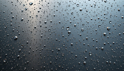 oil droplets on brushed steel surface, cinematic color style