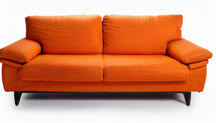 Fototapeta premium orange couch isolated on white background