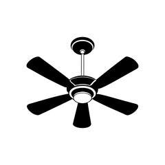Ceiling fan with hidden lights silhouette.