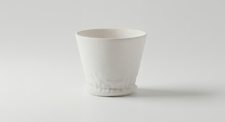 White drinking glass on white background