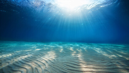 Naklejka premium undersea in light blue sea with sand water with abstract sunshine