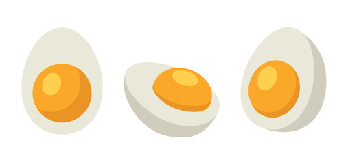 Boiled egg. Vector illustration isolated on white background.