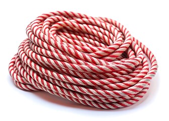 Red and white rope isolated on white background
