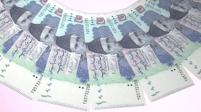 Gilded Looping Design 1000 Rupee Curency of Pakistan