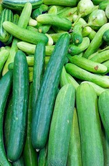 Fresh Green Cucumbers Abundant Harvest Organic Vegetables Healthy Food