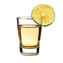 Delicious Tequila Shot with Lime Garnish