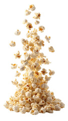 Falling Delicious Popcorn Cut-Out – Isolated Snack Motion for Cinema, Food Advertising, and Popcorn Packaging Design