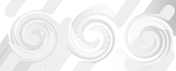 gray abstract background with white light effect. Glowing diagonal rounded lines. Modern gradient geometric shape design element. Futuristic concept. Vector illustration