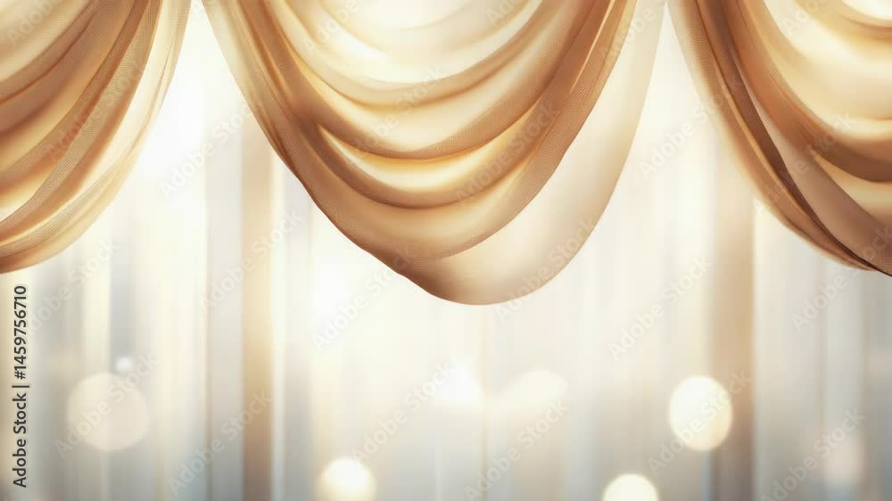 Poster a close-up of a curtain with lights shining through, ideal for use in decorative or architectural se