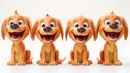 Cartoon Puppy Sculptures Smiling
