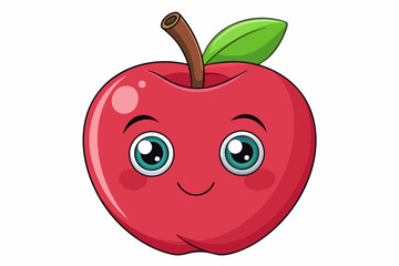 red apple vector illustration