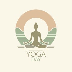 yoga day illustration with yoga poses meditation and floral vector elegant