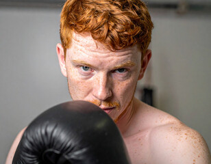 Portrait of a boxer man