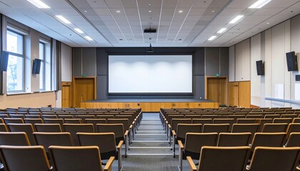 Lecture hall setup university campus photo modern environment wide-angle view educational concept for effective learning
