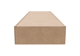 Brown cardboard box, transparent background