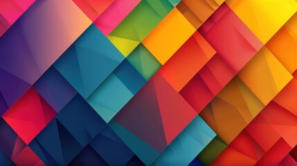 Fototapeta premium Colorful geometric mosaic covers paper cut pattern design texture background. Generated AI image