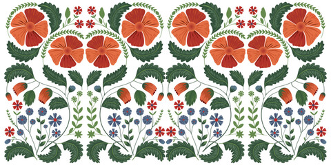 Fabric floral illustration pattern design vector, carpet, wall decoration useful floral vector. trendy design background pattern.

