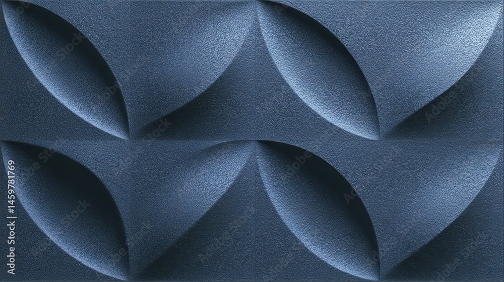 Poster textured blue surface creating seamless geometric pattern, complementing architectural renderings an