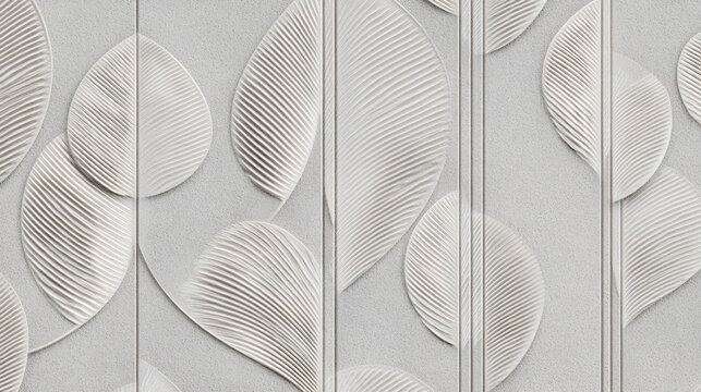 Ornate white bas relief carving displaying intricate floral motifs, enhancing interior design with sculptural texture and refined aesthetic elegance