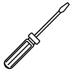 Obraz premium screwdriver line art isolated vector illustration 